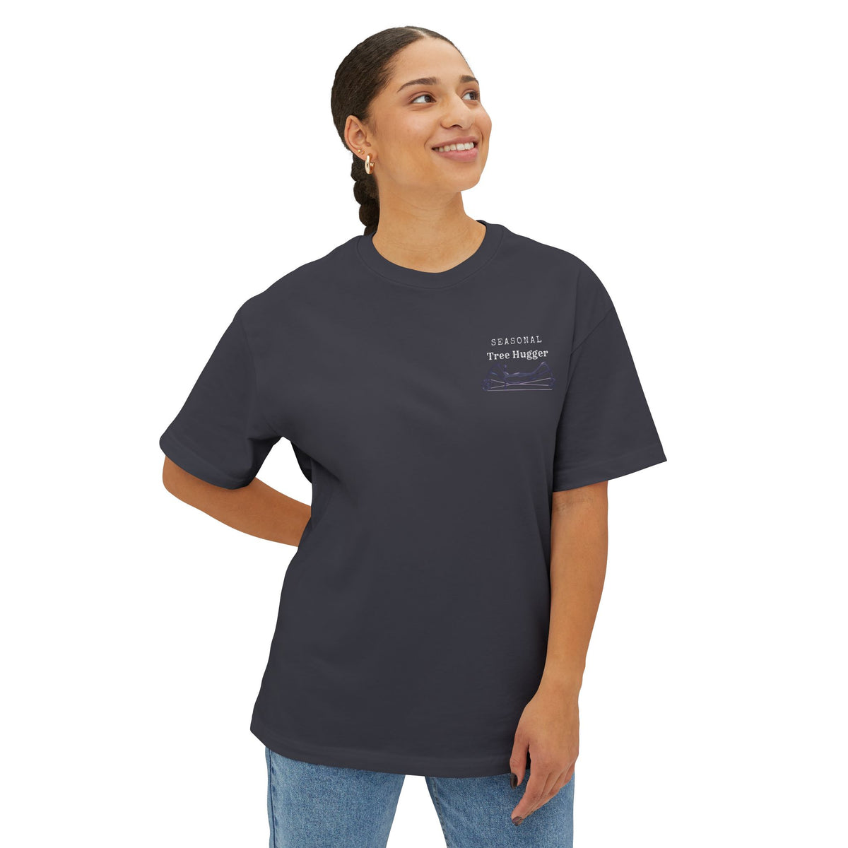 Seasonal tree, hugger Oversized Boxy Tee