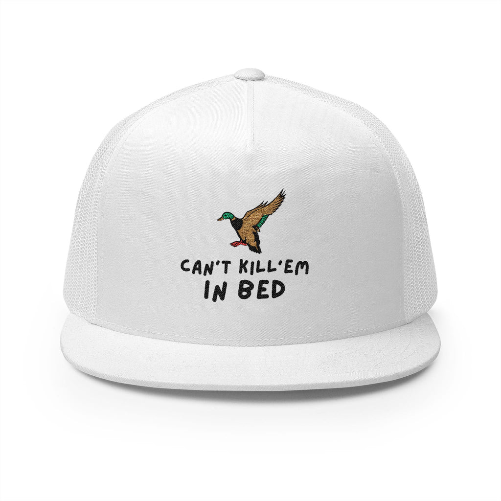 White 5 Panel Trucker Cap