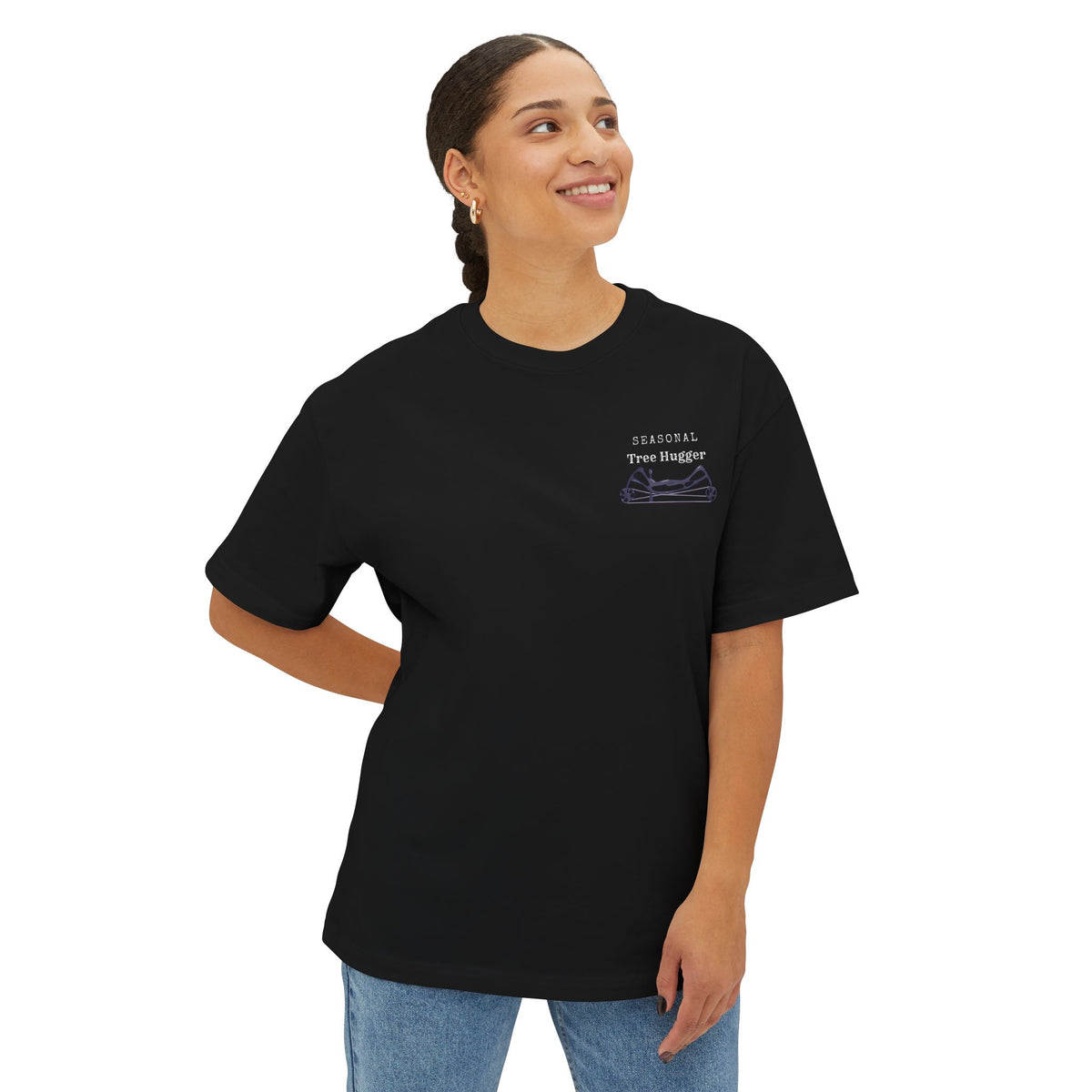 Seasonal tree, hugger Oversized Boxy Tee