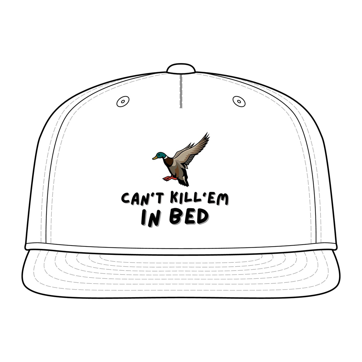 Mallard Duck 'Can't Kill 'Em in Bed' Cap | Snapback Hat