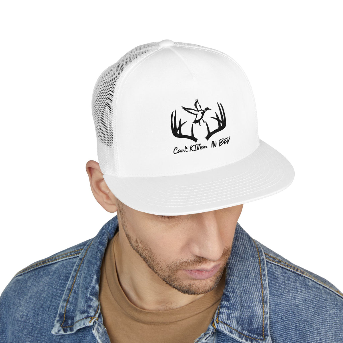 Copy of  White 5 Panel Trucker Cap