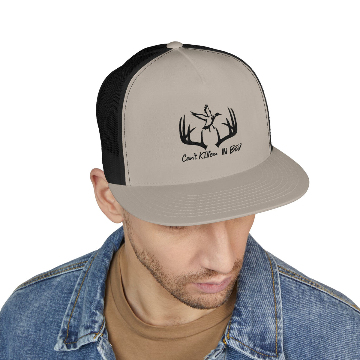 Copy of  White 5 Panel Trucker Cap