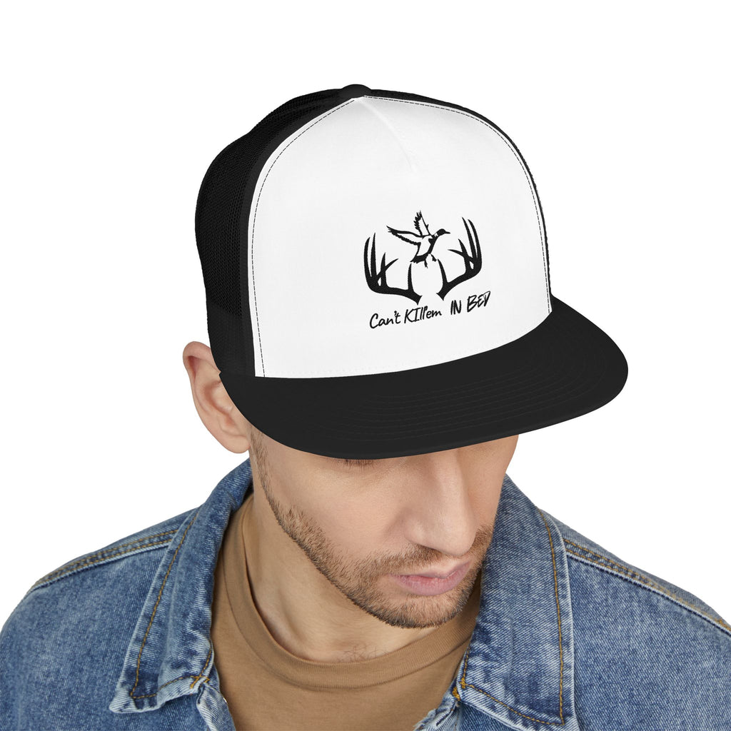 Copy of  White 5 Panel Trucker Cap